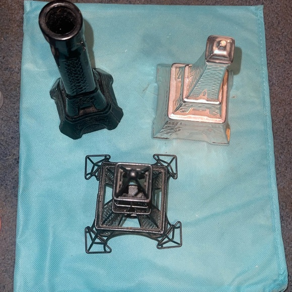 Paris pillar candle holder tea light candle holder and silver Paris bank - Picture 2 of 2